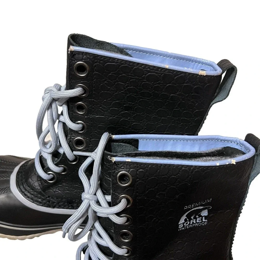 Sorel 1964 Premium Size 5 Pebbled‎ Winter Snow Boots Black Blue